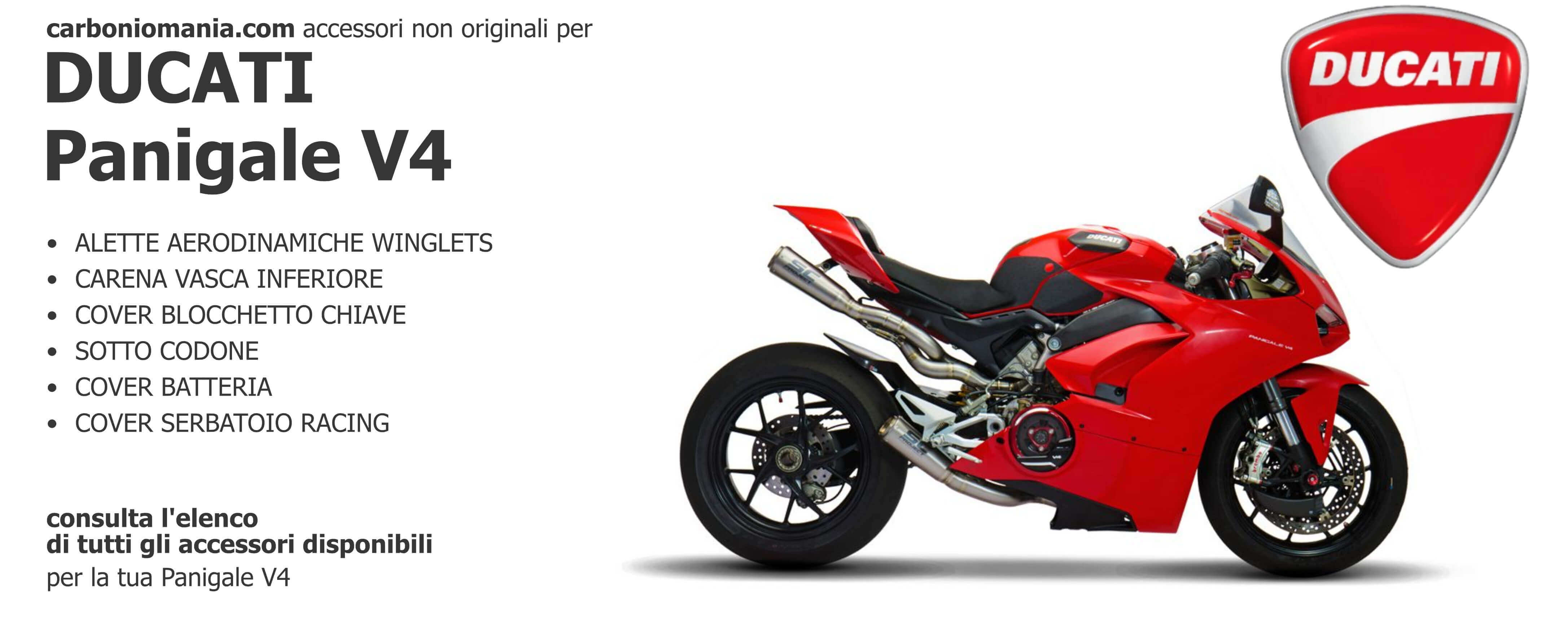 Ducati Panigale V4 - Non-original accessories in glossy or matt carbon on Carboniomania